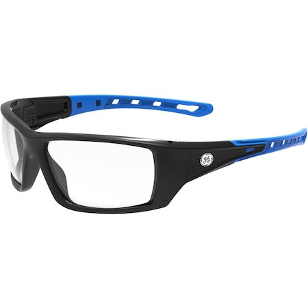 SAFETY GLASSES, Wraparound Clear Polycarbonate Lens, Scratch-Resistant